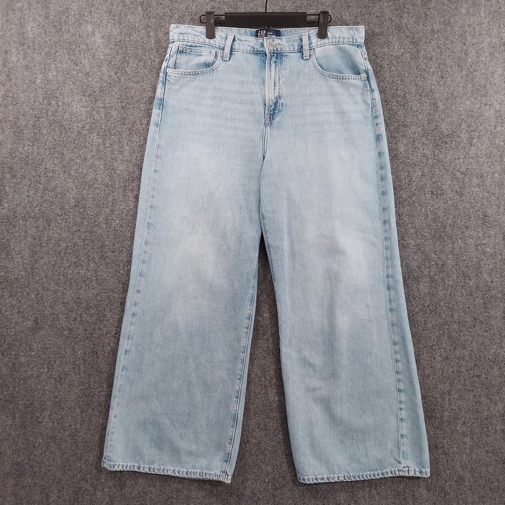 Gap High Rise Wide-Leg Denim Jeans Womens 14/3 Baggy Y2K Relaxed Fit 34x29